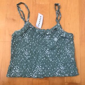 Pacsun LA Hearts Green Floral Smocked Tank Top NWT